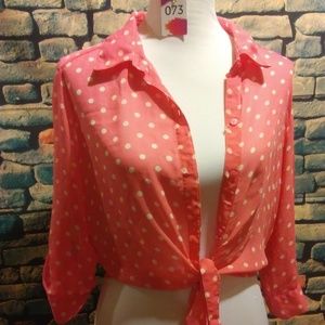 No boundaries Large Chiffon Button up Blouse